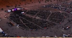Birdsville Big Red Bash: Worlds Most Remote Music Festival big_red_bash_festival_eveing_aerial_view