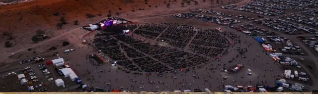 Birdsville Big Red Bash: Worlds Most Remote Music Festival big_red_bash_festival_eveing_aerial_view